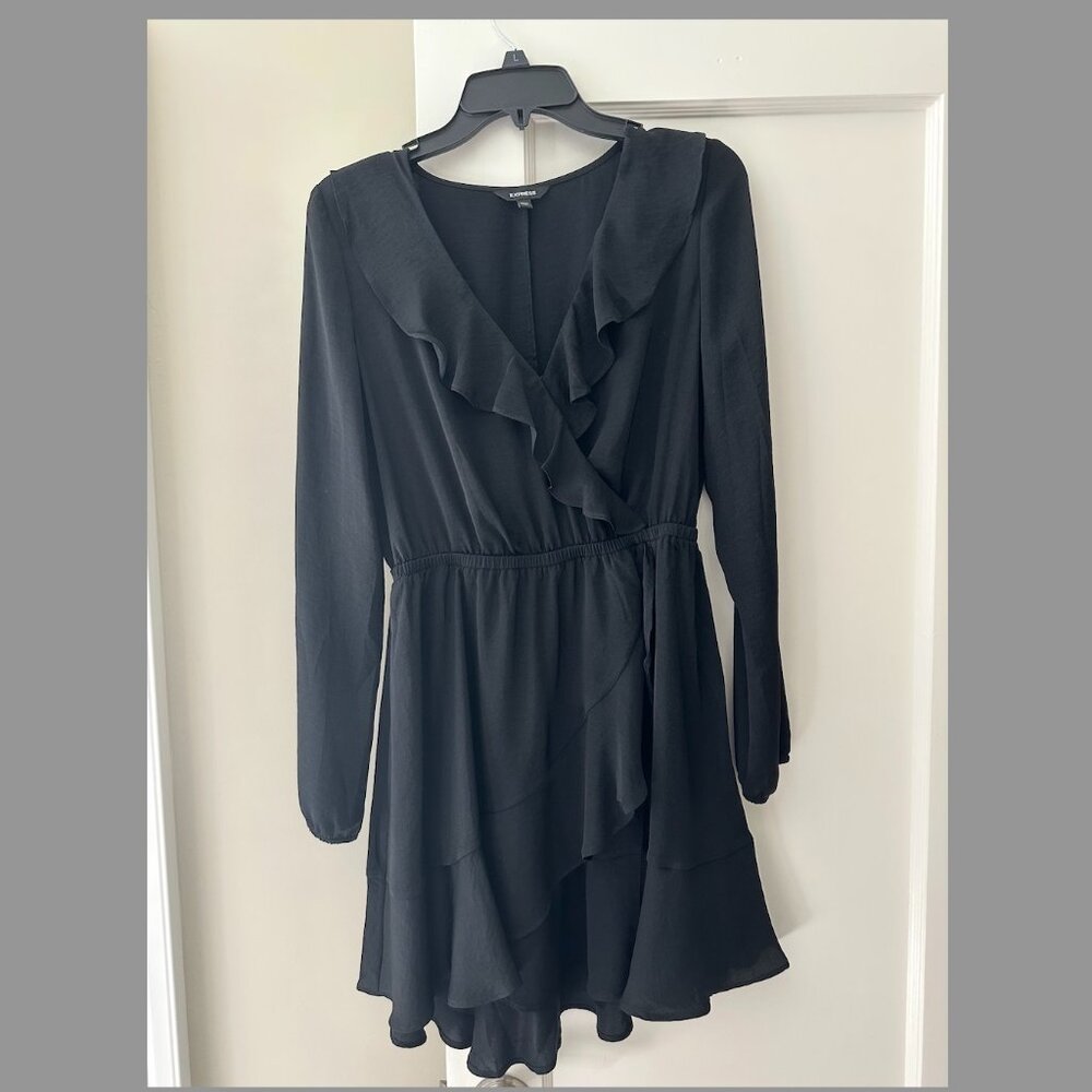 Express Black Ruffle Dress S